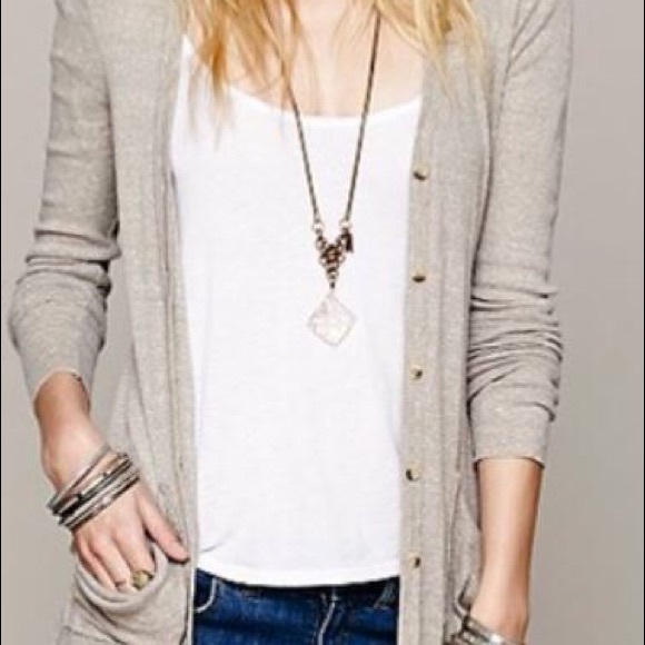 Free People pale green/grey cardigan - Picture 1 of 2